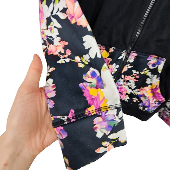 Burton Jacket Women L Black Floral Jacket Women Zip Up Jacket Hooded Jacket - Picture 4 of 8